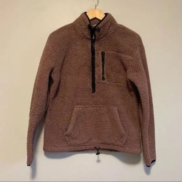 PINK Victoria Secret Sherpa teddy pullover jacket espresso coffee pink XS - Picture 7 of 11